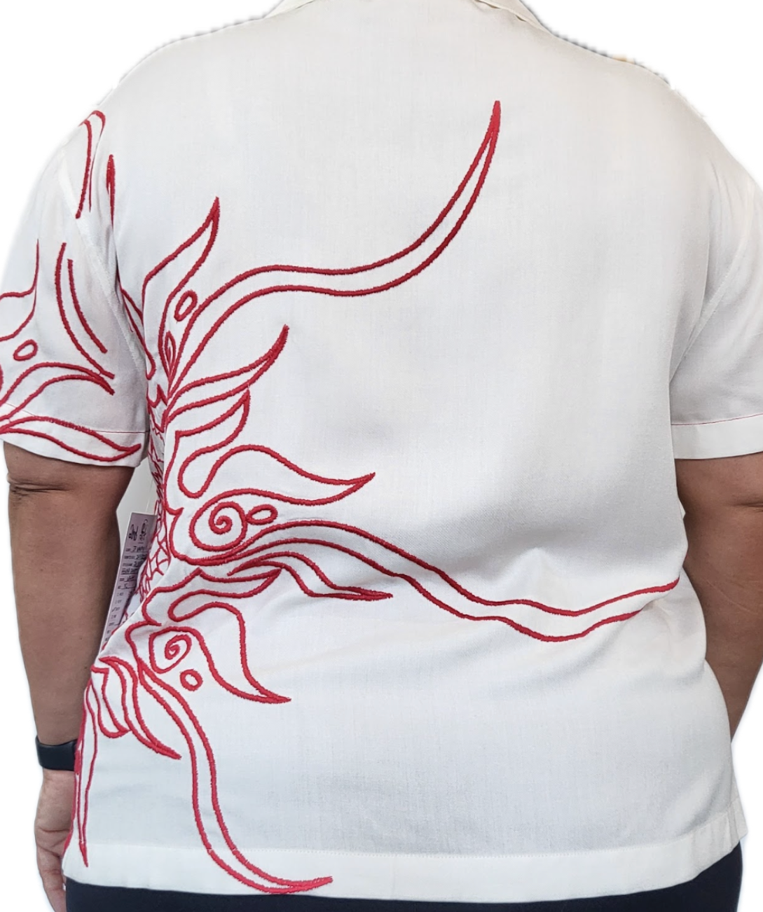 Back of the henna inspired embroidered top