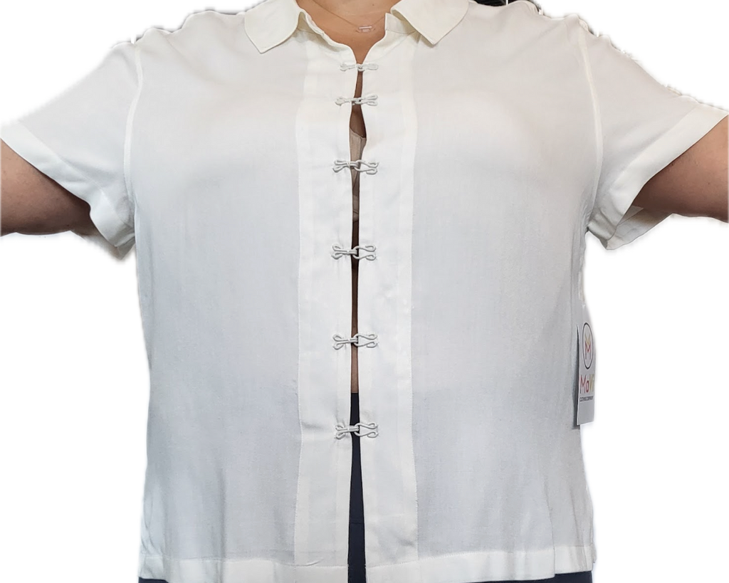 Front of Hook and Eye Crop Top Closure