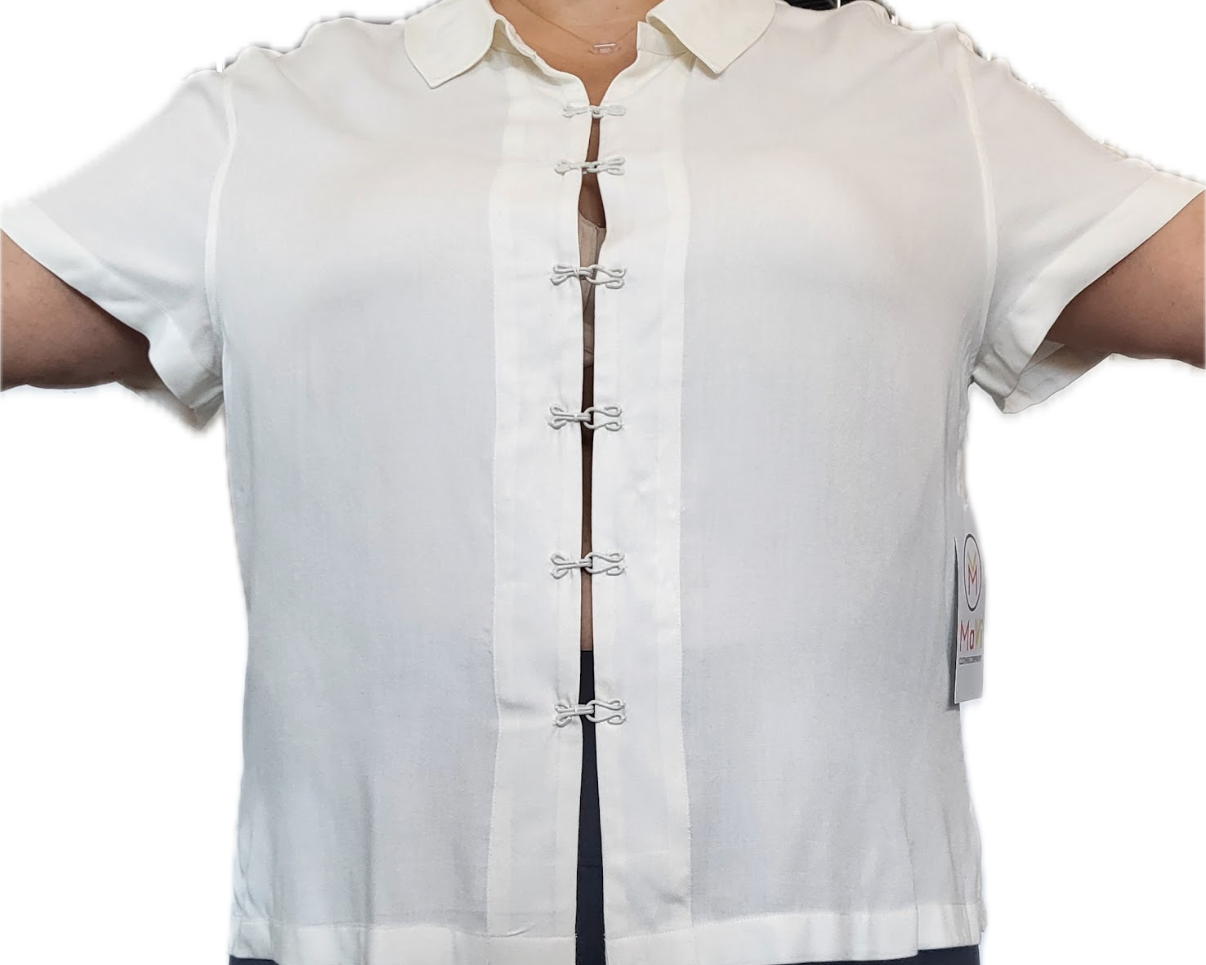 Front of Hook and Eye Crop Top Closure